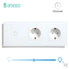 BSEED 1Gang2Way сенсорный диммер светодиодный сенсорный диммер с двойной ЕС Мощность Вилки 16A настенные сенсорные выключатели Carystal Стекло