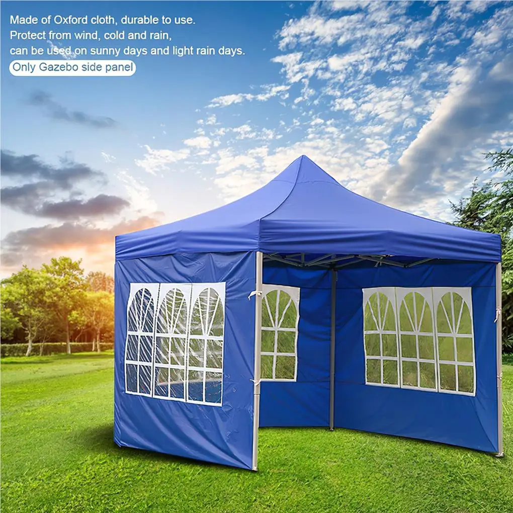 

Canopy Side Panel Tent Sunproof Foldable Oxford Cloth Shade Shelter Waterproof Awning with Clear Window Outdoor White