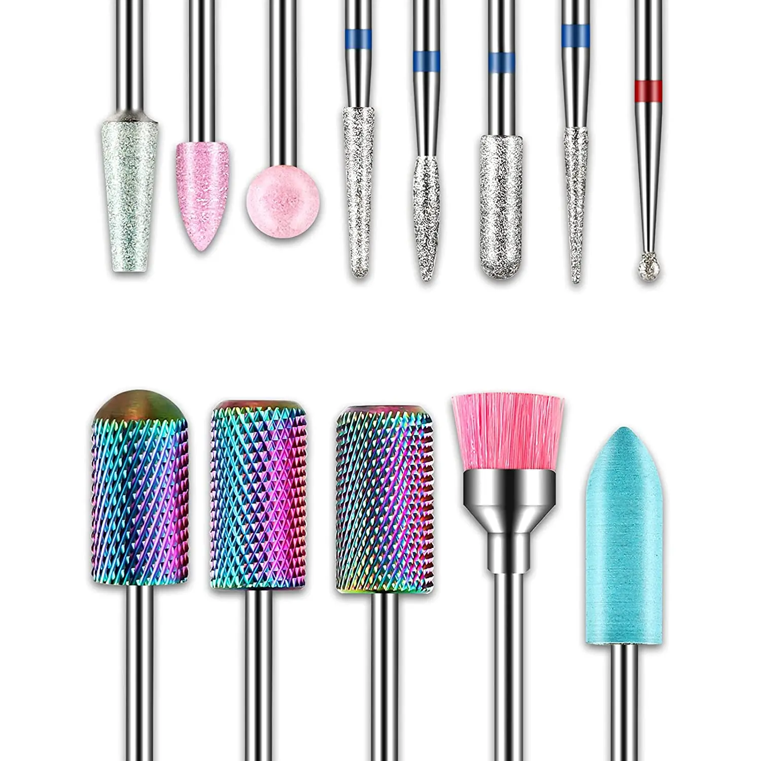 

13pcs Nail Drill Bits, 3/32 Inch Drill Bits for Nails, 10Pcs Cuticle Nail Drill Bit & 3Pcs Tungsten Carbide Electric Drill Bit