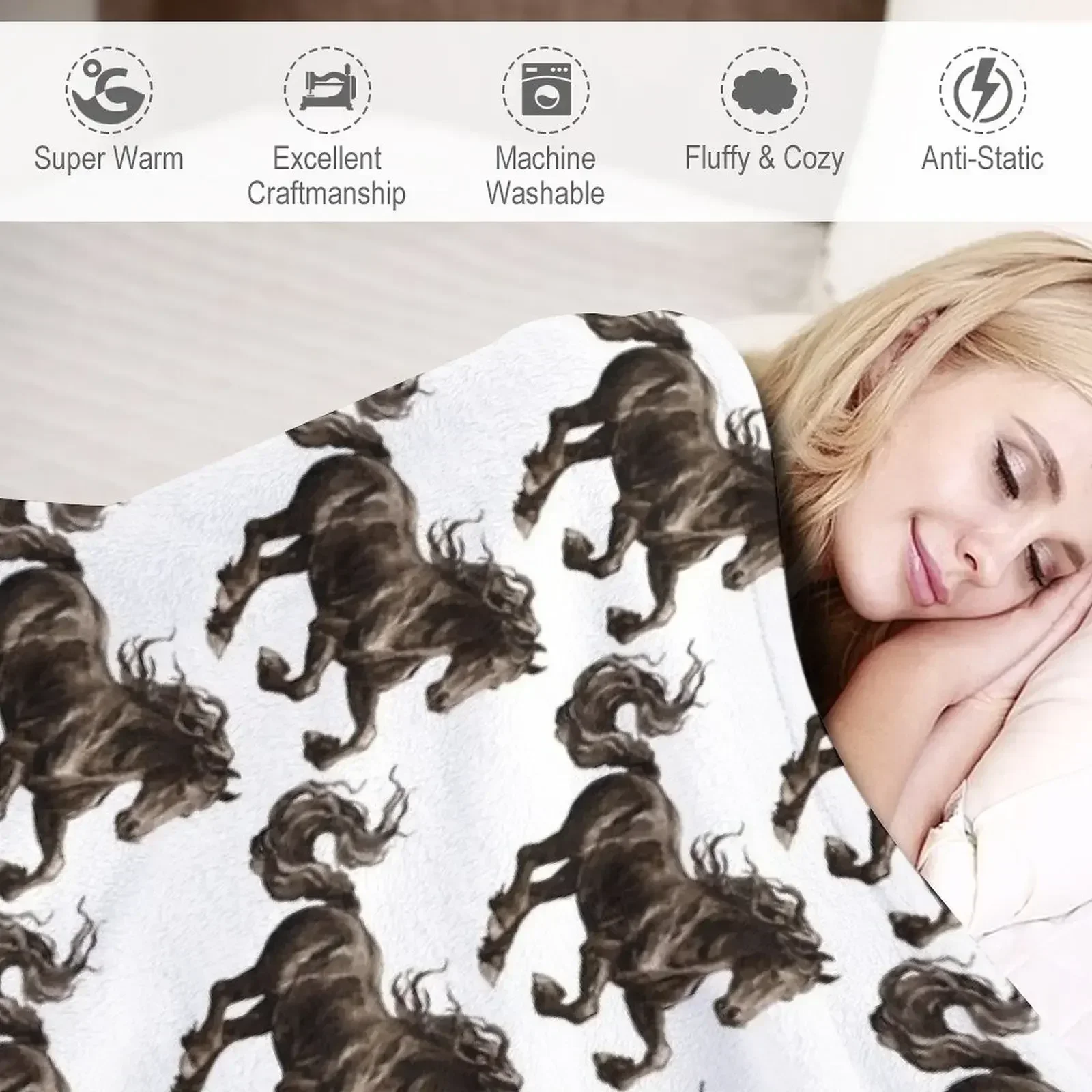 Плед с изображением лошади модное одеяло для дивана тонкое свободные одеяла