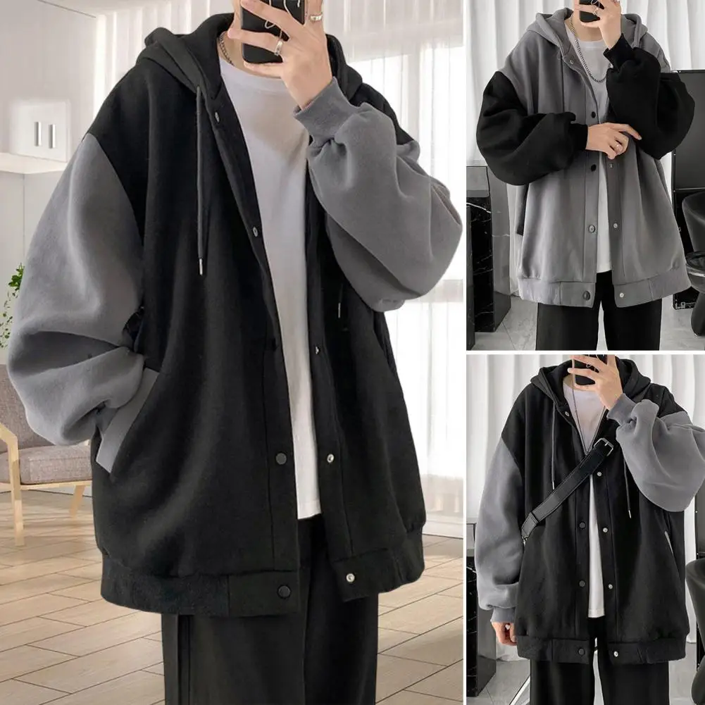 

Popular Sweatshirt Coat Korean Style Ribbed Cuff Pockets Coat Long Sleeve Super Soft Couple Coat for Dating