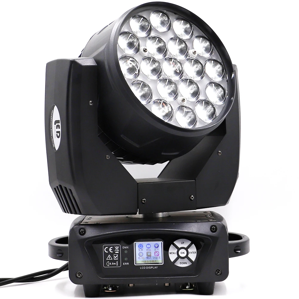 

LED Beam+Wash 19x15W RGBW Zoom Lighting For Professional Stage Performances Bars Parties Nightclubs DJ&Disco