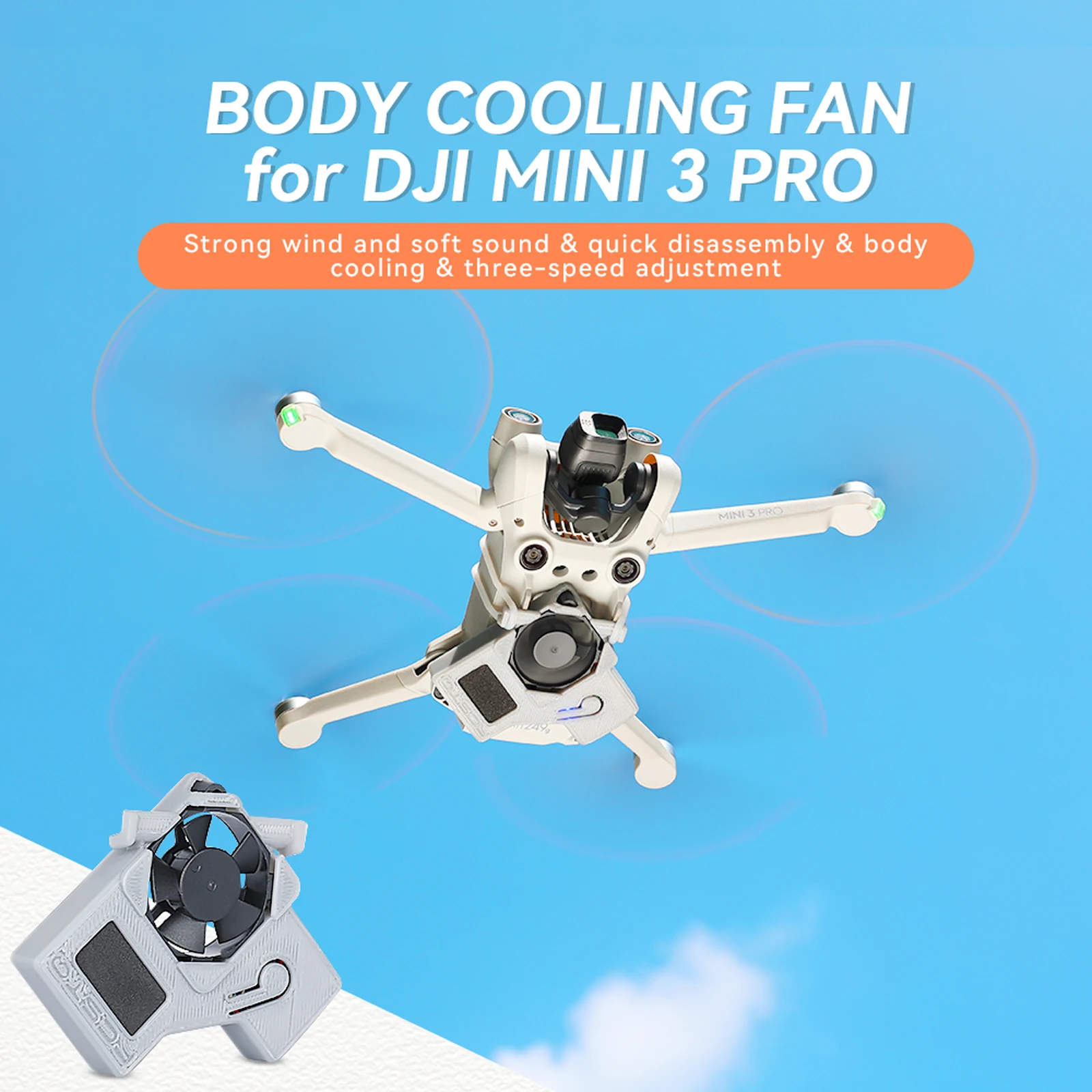 

Cooling Fan Suitable for DJI Mini 3Pro Flight Body Radiator Drone Accessories Noise Reduction and Heat Dissipation