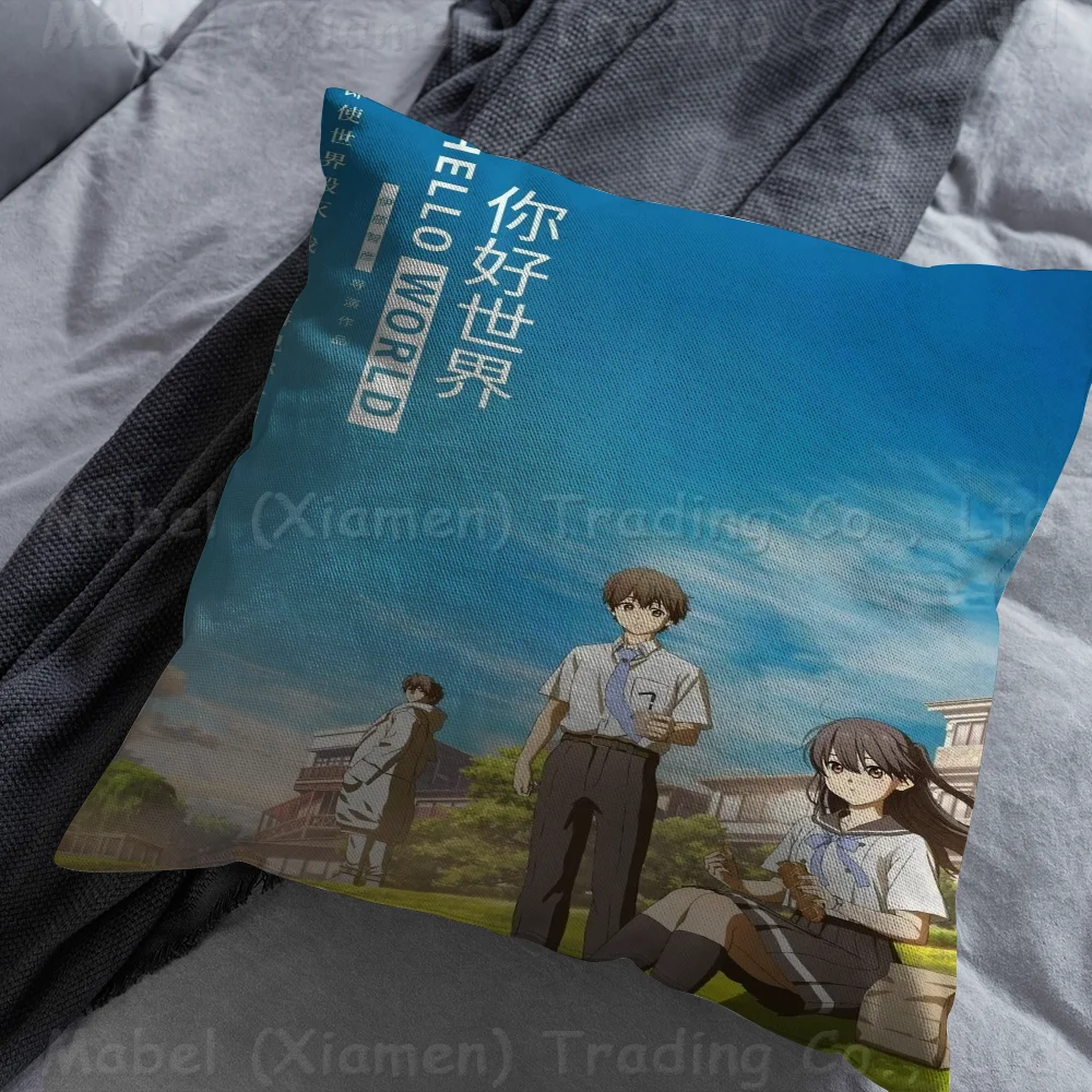 HELLO WORLD Pillow Gifts Home Office Furnishings Bedroom Sofa Car Cushion Cover Case 45x45cm