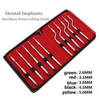 hot sale 5pcs dental implant osteotome instruments dental extraction tool maxillary sinus lift bended straight concave tips