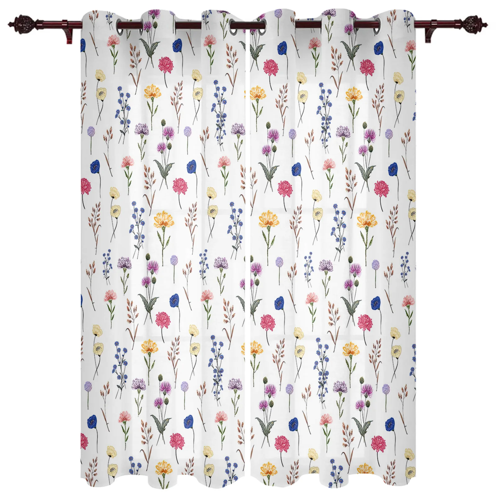 

Фотофон с акварелью и цветами для спальни