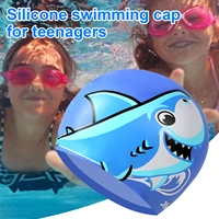 kids swim cap silicone swimming hats cartoon unisex swim bath caps ergonomic waterproof for kids girls boys youths