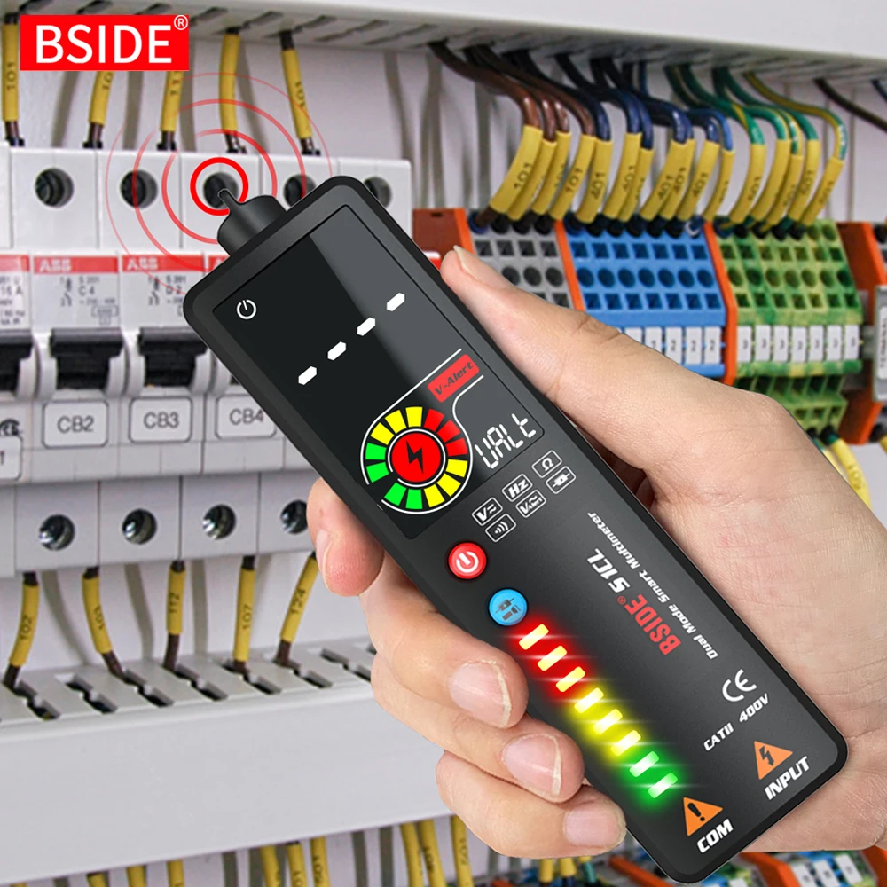 

BSIDE 2.4’‘ LCD Voltage Detector Non-contact Circuit Volt Tester Pen Voltmeter NCV Socket Live Wire Check Hz Ohm Continuity