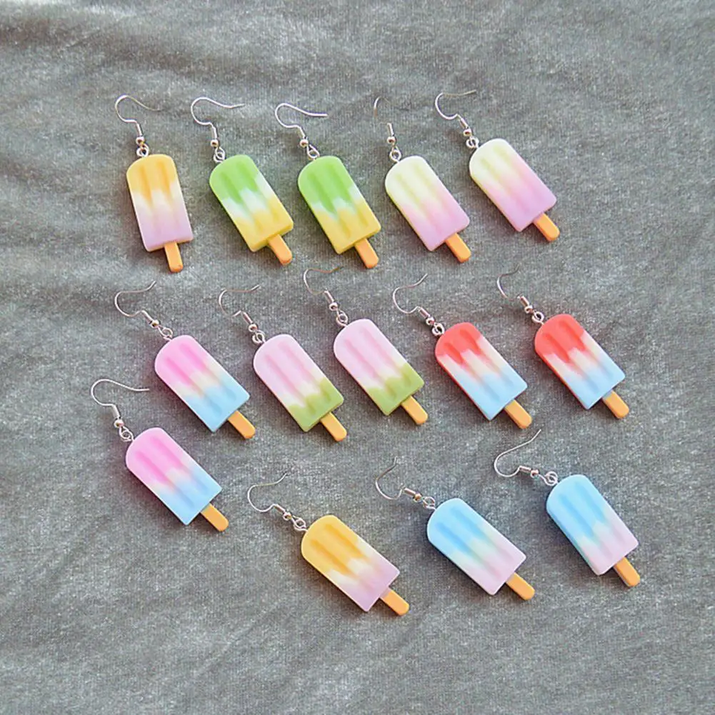 

Dangle Earrings Emulational Ice Cream Sweet Vivid Cute Stainless Girl Eardrop for Gift