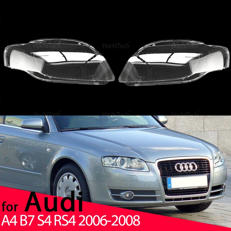 Фото Для Audi A4 B7 S4 RS4 2006 2007 2008, левая или правая фара, сменная прозрачная крышка корпуса фары