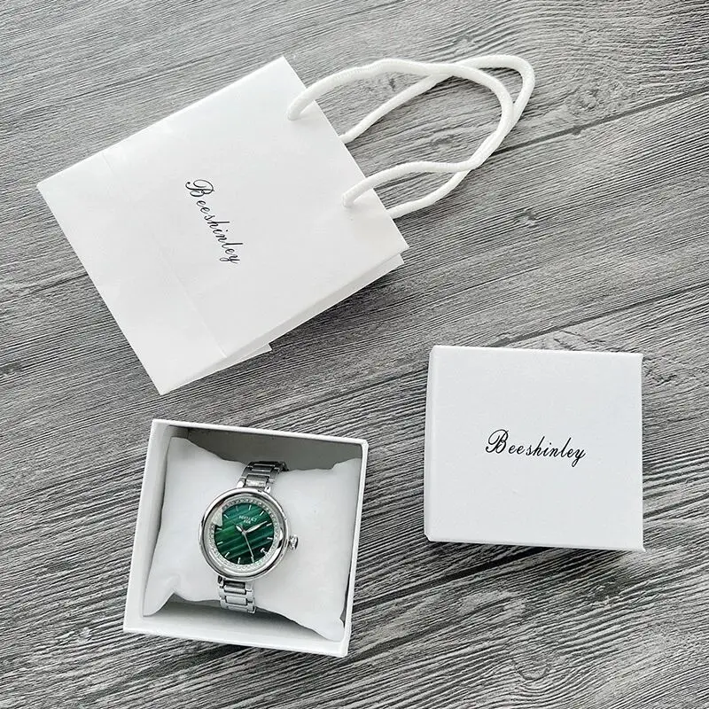 Часы женские круглые зеленые модные роскошные брендовые из нержавеющей стали