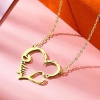 nokmit custom name stethoscope necklace heart shaped dainty name necklaces nurse gifts doctor gifts stainless steel gold plated