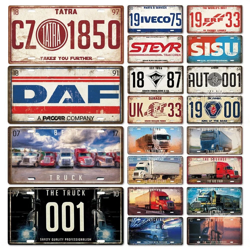 Металлическая Брендовая Табличка Для Грузовика Винтажный Знак Лицензии Декор