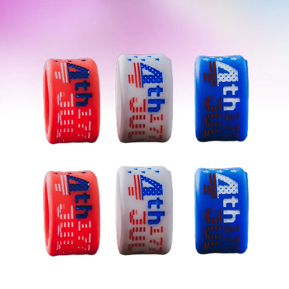 

Rings Silicone Independence Day American Flag Gifts Ring Soft Party Supplies
