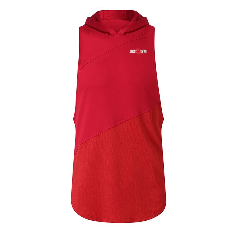 

Майка мужская сетчатая из дышащего хлопка, Свободный Повседневный модный жилет с капюшоном в стиле хип-хоп, для спортивного зала и фитнеса, лето