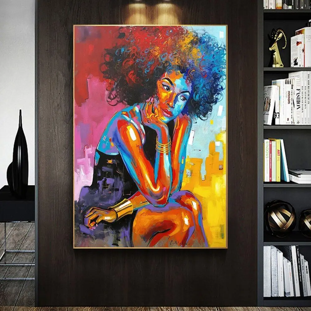 

Abstract African Woman Art Film Print Silk Poster for Your Home Wall Decor