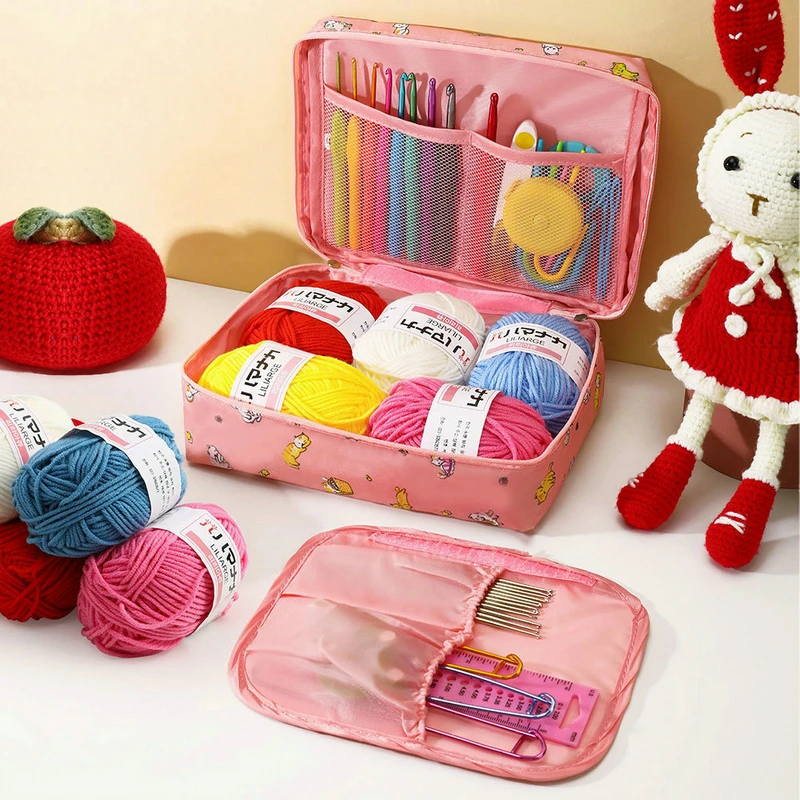 

59PCS/Set DIY Colorful Crochet Hooks Set With Storage Bag Weaving Knitting Needles Set DIY Art Craft Sewing Crochet Supplies