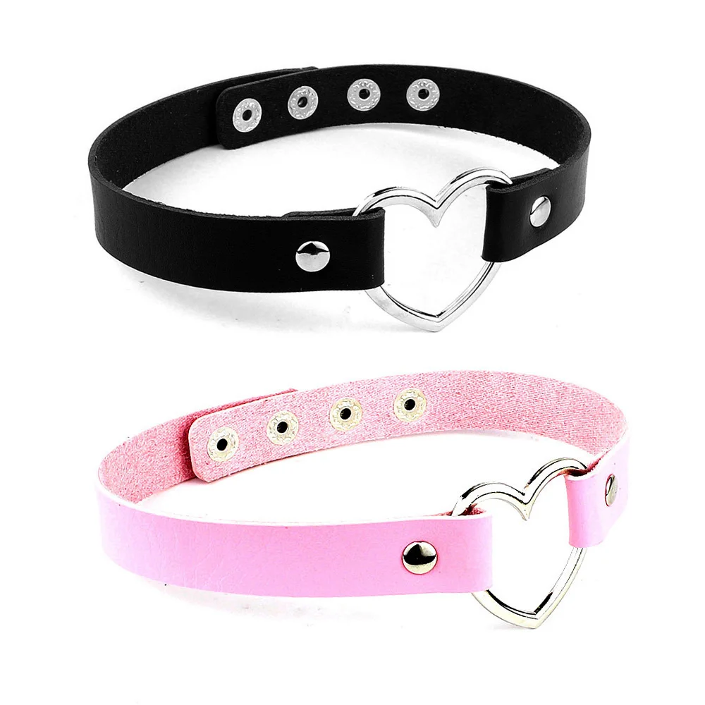 

Fashion Sexy Trendy Vintage Charm Round Gothic Collar Necklaces Jewelry Gift Gothic Leather Heart Harajuku Women Choker Necklace