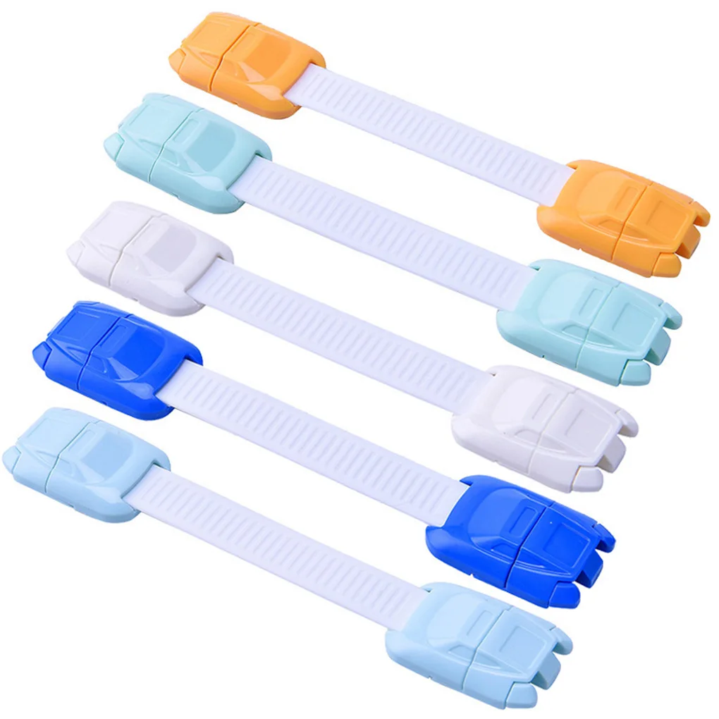 

5PCS Set Random Color Safety Care Plastic Lock Drawer Door Cabinet Cupboard Baby Locks Strap Safe Protection Props