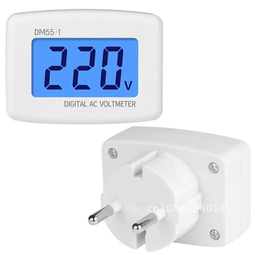 DM55-1 цифровой вольтметр переменного тока 80-300 В ЖК-цифровой розетка настенный 110-220