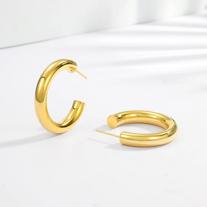 

Soft Gold colour earrings For women Copper Simple Style Jewelry