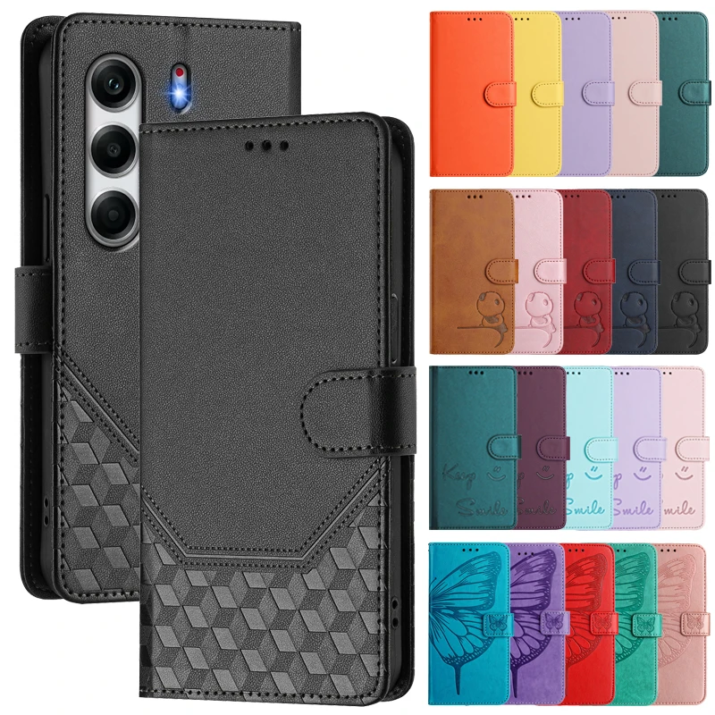 Фото Чехол-флип для Tecno Camon 40 Pro 5G / Tecno Camon 40 Premier / 40 Pro 4G Classic, кожаный, с тиснением, кошелек-бумажник, задняя крышка №1