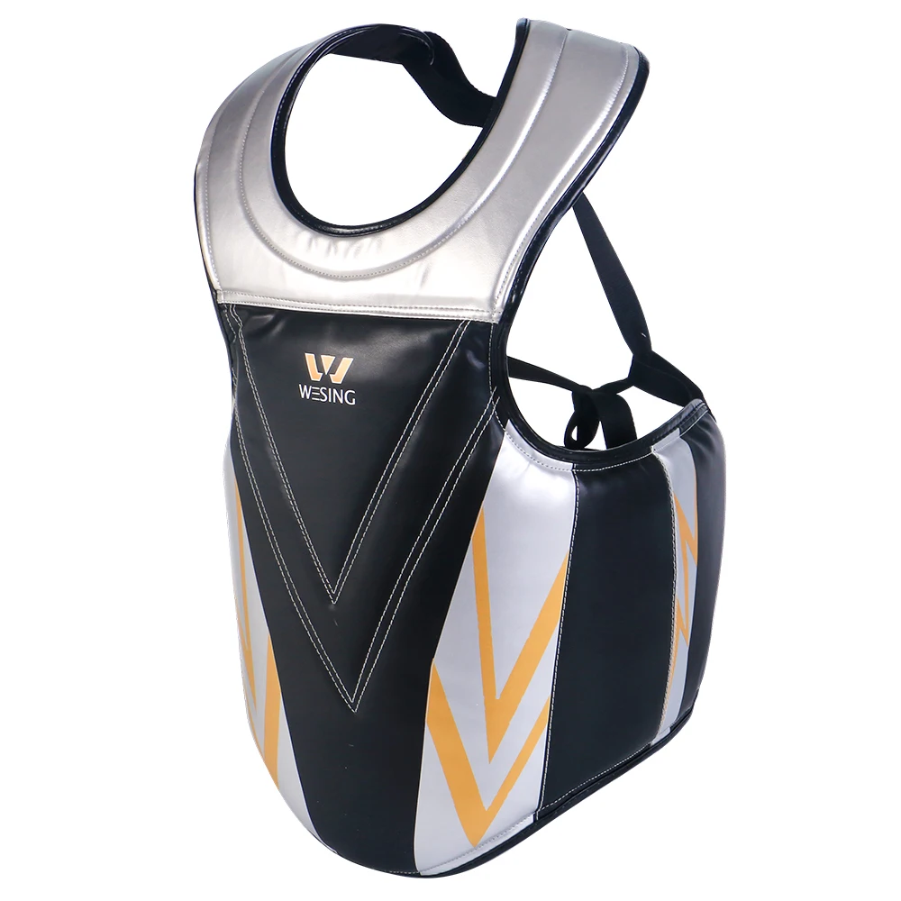 Wesing Boxing Chest Guard for Men Women Kids Boxing Chest Protector Sanda Kickboxing MMA Muay Thai Black Boxing Chest Guard Body