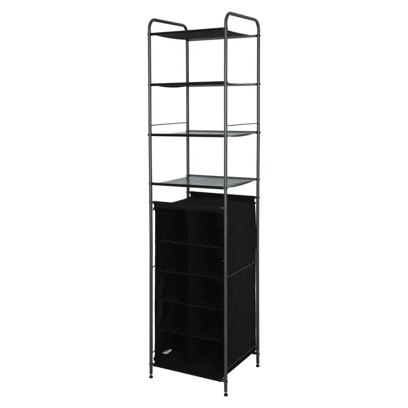 

Rich Black 10-Pair Shoe Organization System for Closets and Wardrobes