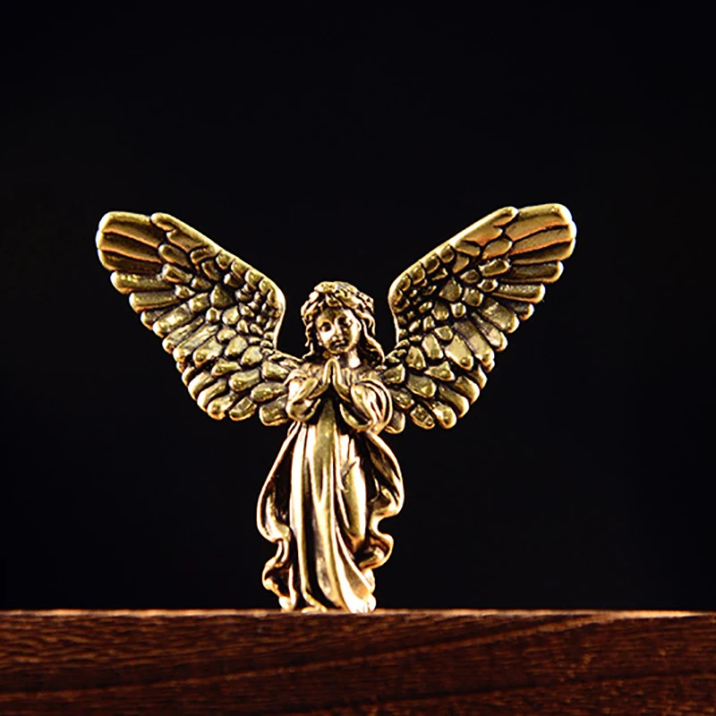 Винтажные латунные статуэтки благословенного ангела-хранителя миниатюрные