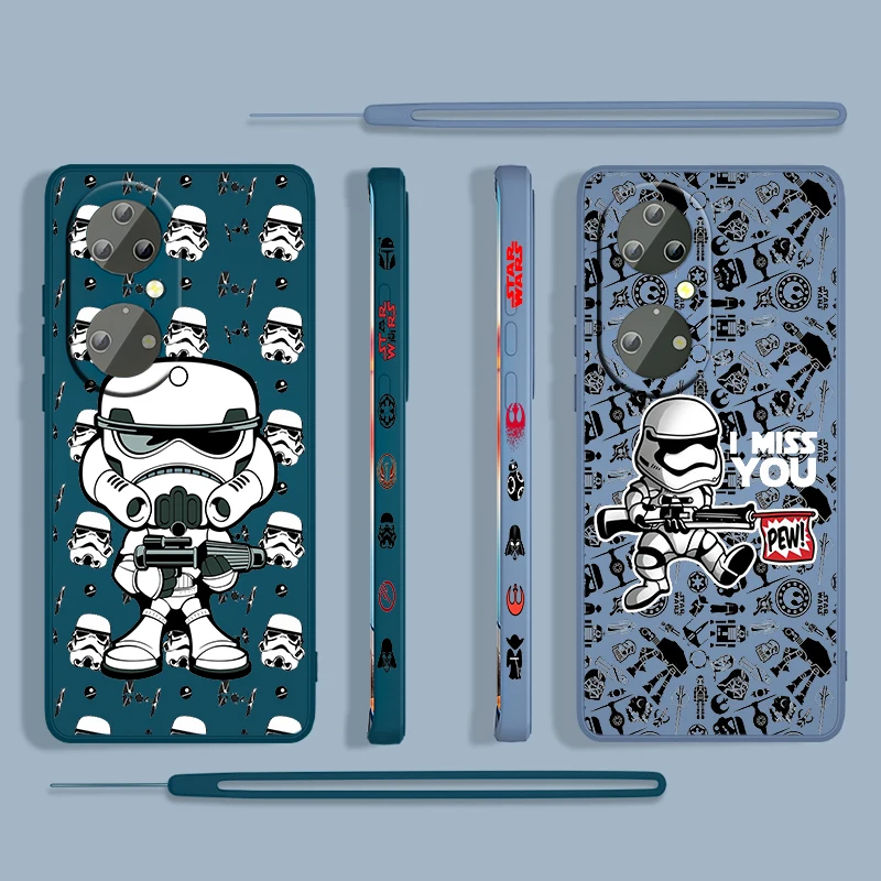 Звездные войны мультфильм робот для Huawei P50 P40 P30 P20 P Smart Z Pro Plus 2019 2021 жидкий левый