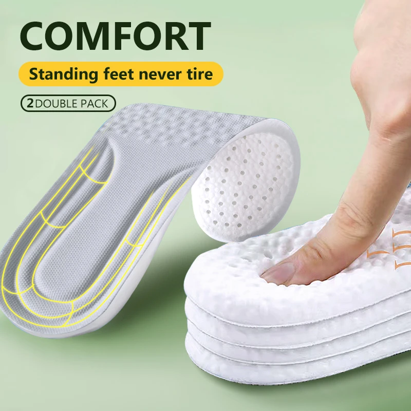 2023 New Memory Foam Orthopedic Sport Insoles for Shoes Sole Cushion Running Shock-Absorbant Breathable Deodorization Soft Pad