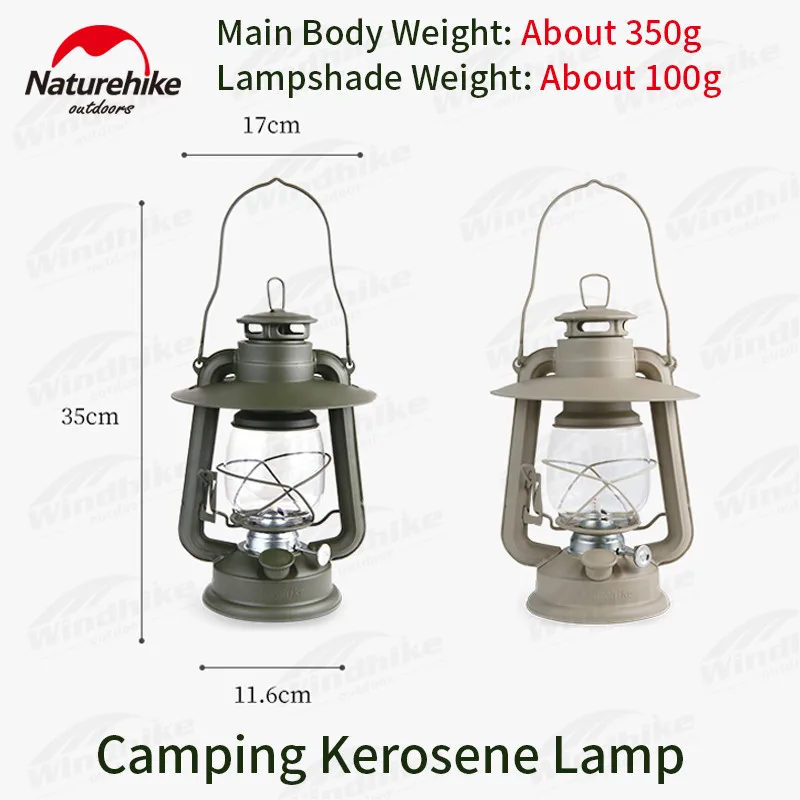 

Naturehike 35cm Retro Kerosene Lamp Outdoor Travel Lighting Rainproof Portable Lantern Camping Picnic Tent Lamp Photo Props