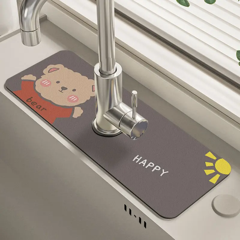 

Toilet Faucet Vanity Diatom Mud Absorbent Mat Narrow Kitchen Countertop Anti-water Drain Mat Anti-splash Mat