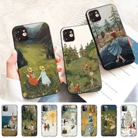 fhnblj scenery girl phone case for iphone 11 12 13 mini pro max 8 7 6 6s plus x 5 s se 2020 xr xs 10 case