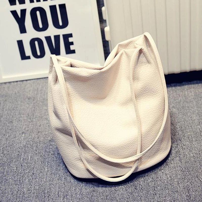 

Women Leather Handbags Black Bucket Shoulder Bags Ladies Crossbody Bag Large Capacity