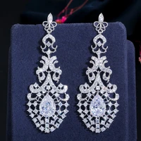 72mm royal vintage women wedding party dress jewelry long big 585 dubai gold earrings for brides accessories