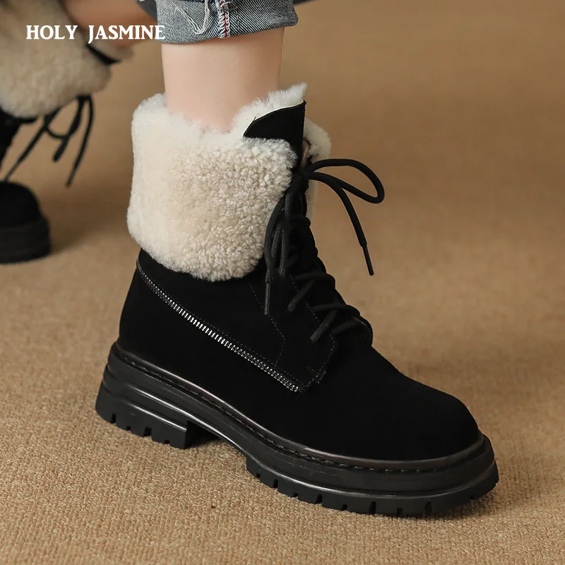 

Женские ботильоны из натуральной кожи, на толстом каблуке, с молнией сзади