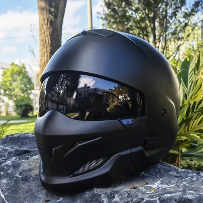 M L Xl Xxl Motorcycle Samurai Black Scorpion Helmet Retro Combination Helmet Half Helmet Indian Helmet Cycling Accessories