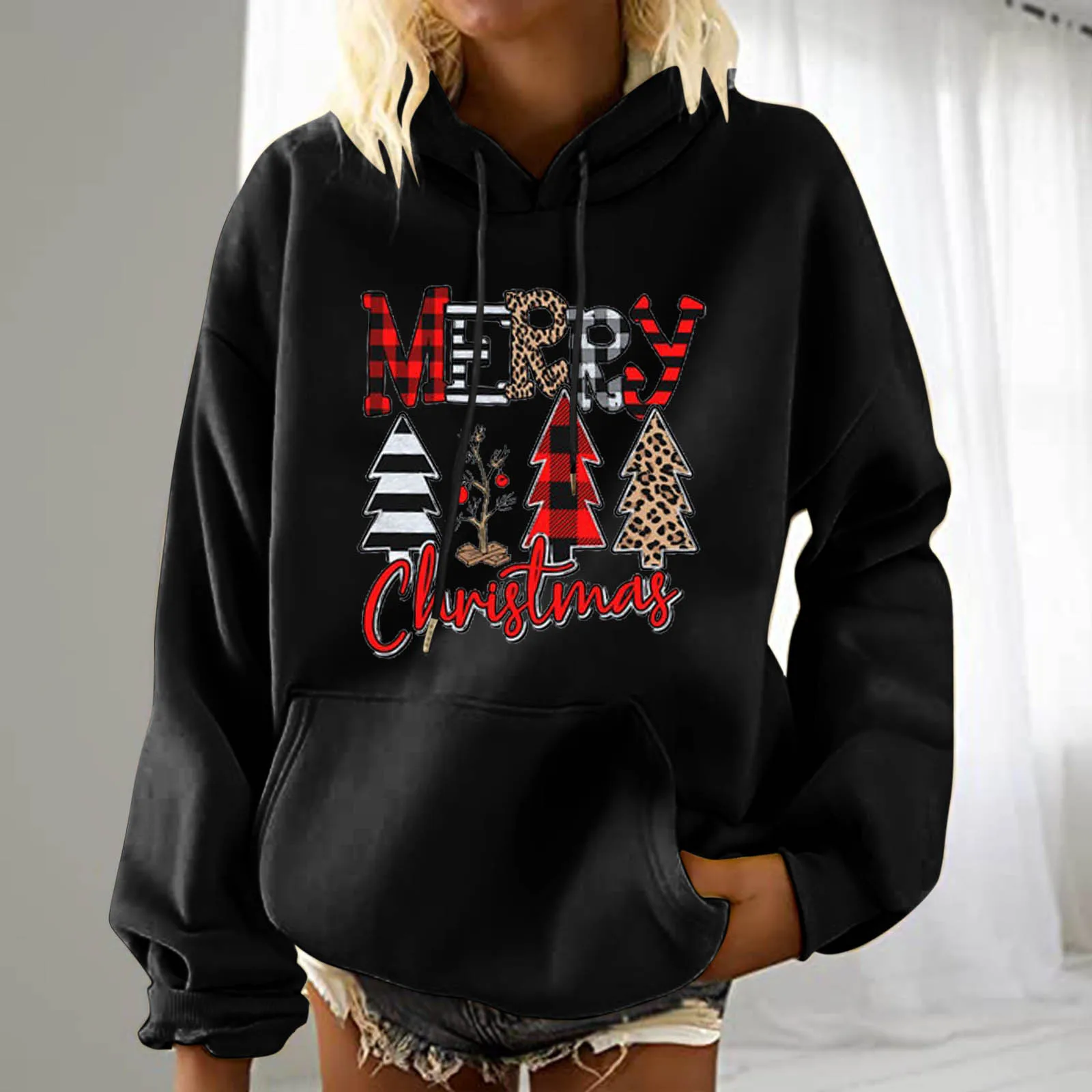 

Sweatshirt Women Hoodies Women's Sweatshirt Hooded StitchingPartiesLoose Pullover Blouse Cropped Sweatshirts