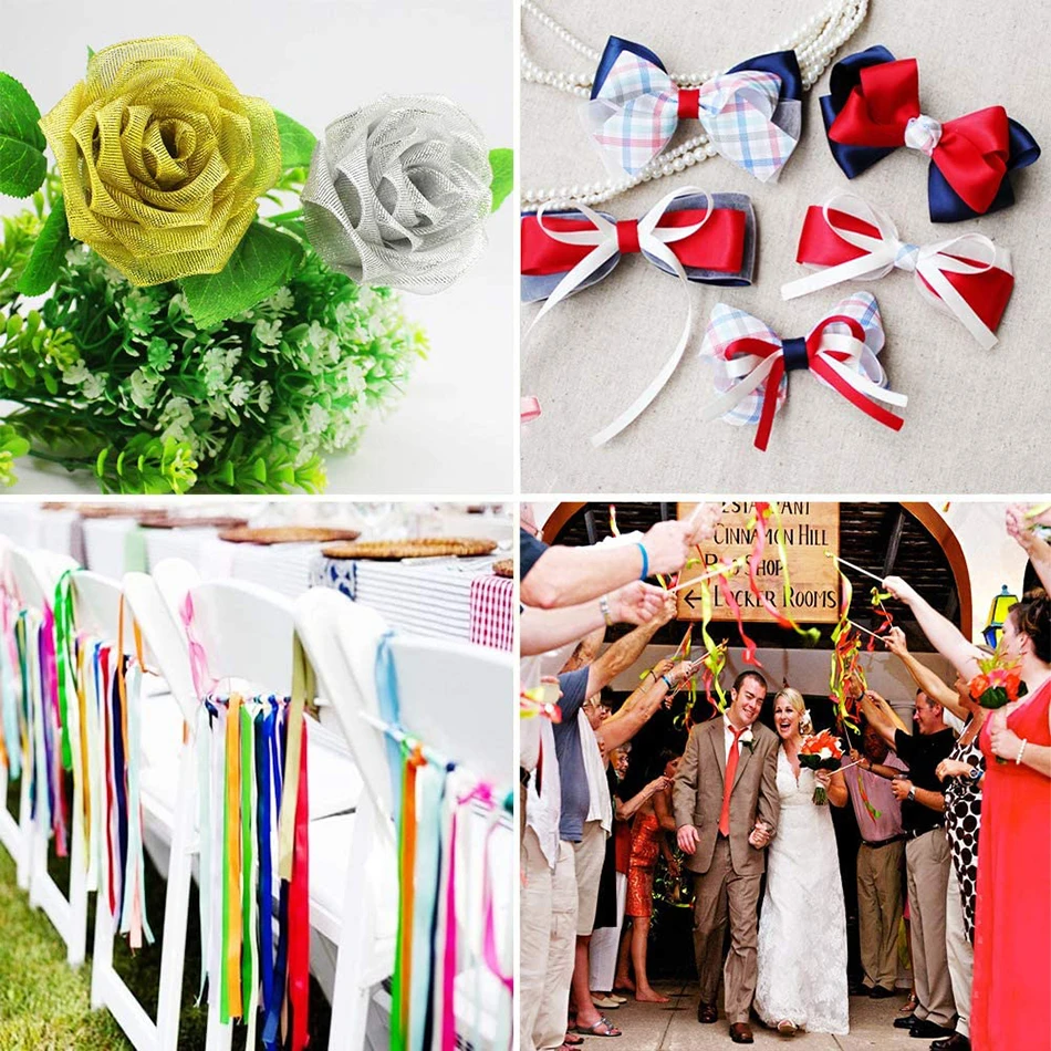 25Yards Dark Green Crafts Satin Ribbon Christmas Gift Bow DIY Natural Ribbon Handwork Sewing Clothing Party Wedding Decoration images - 6