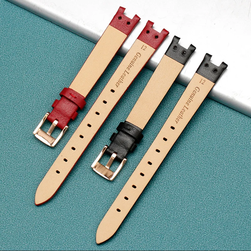 Фото Ремешок из натуральной кожи для часов Anne Klein, ремешок для часов Notch AK Girl, простой элегантный ремешок с маленьким циферблатом, ремешок для часо... №2