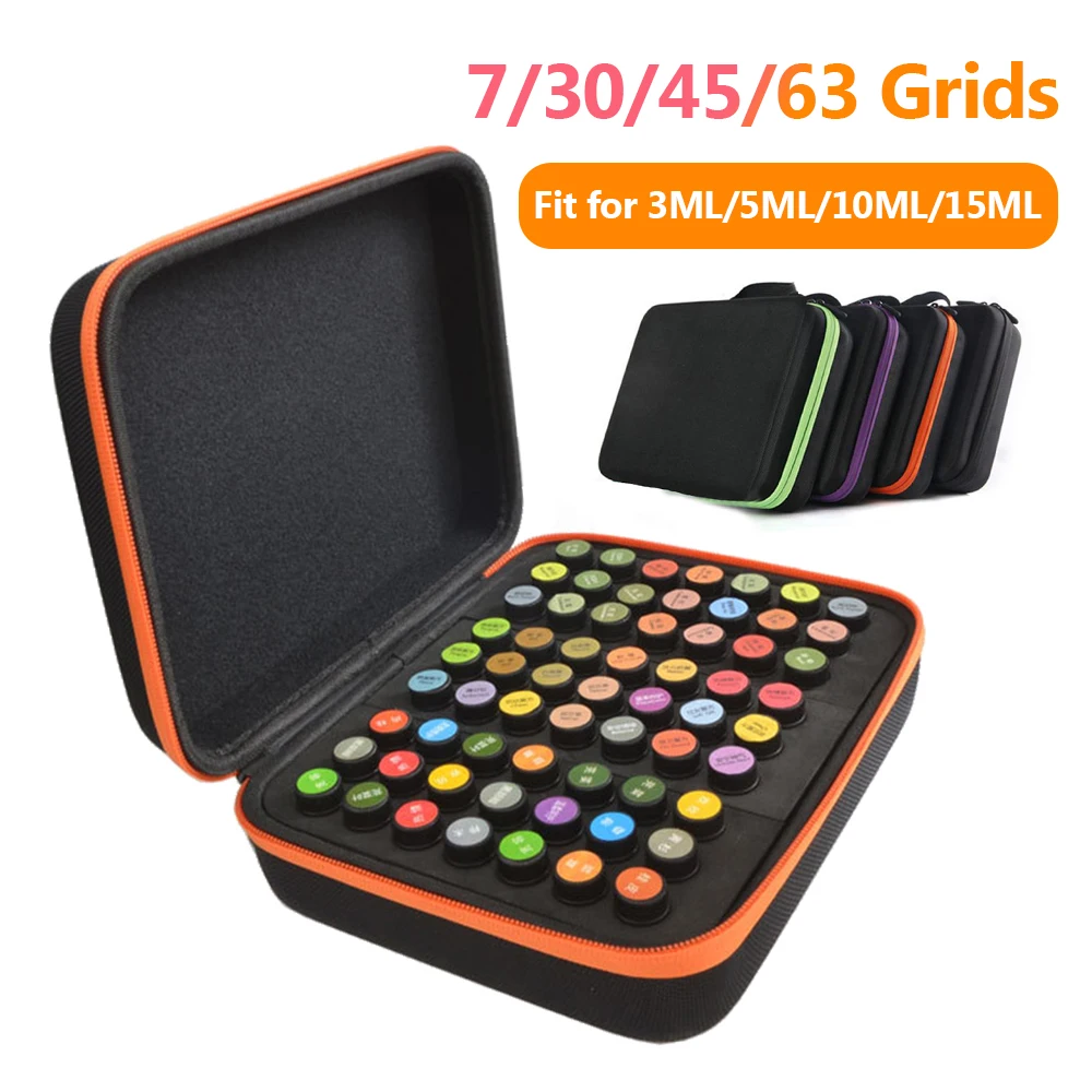 

7-63Grid Essential Oil Bag Portable Storage Bags 5/10/15ML Perfume Oil Essential Oil Box Nail Polish Storage Bag For Home Travel