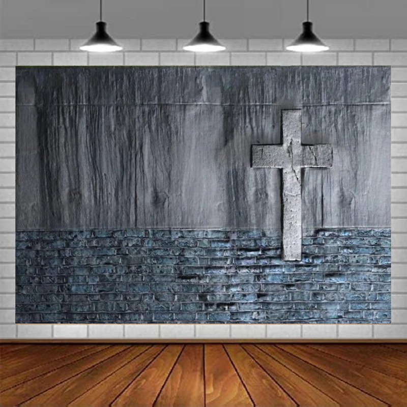 

Фон для фотосъемки с изображением старой стены Креста Пасхи Христос распятия молитвенный вера фон христианство крещение религия Винтаж