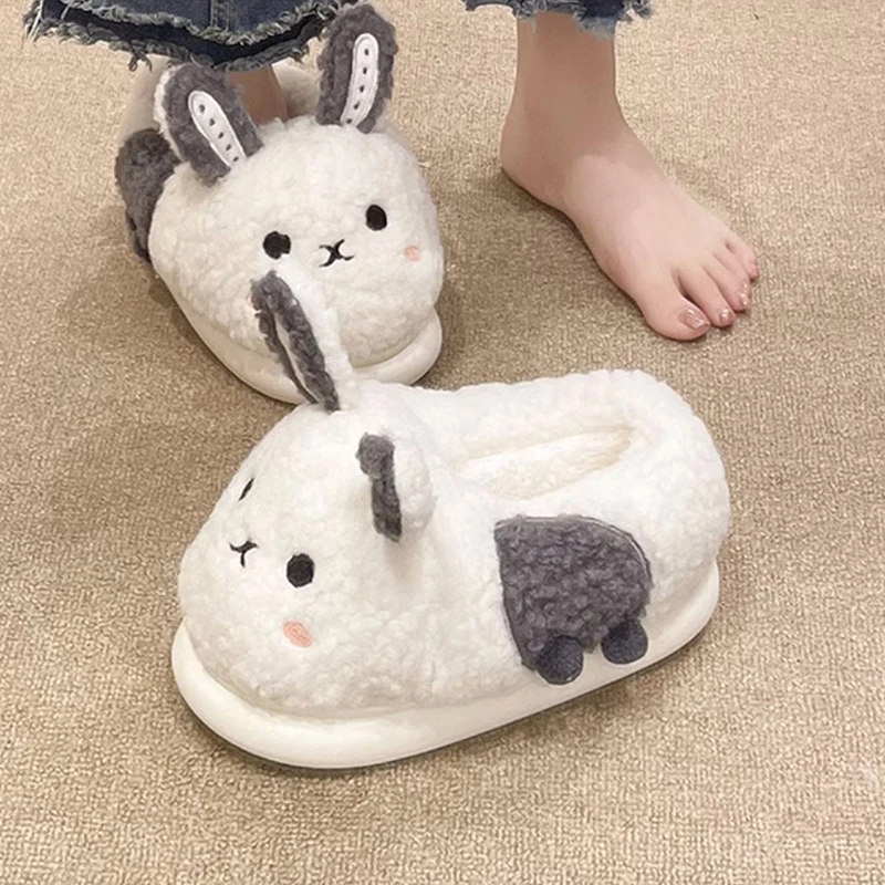 Хлопковые тапочки на толстой подошве для женщин осень-зима домашние плюшевые