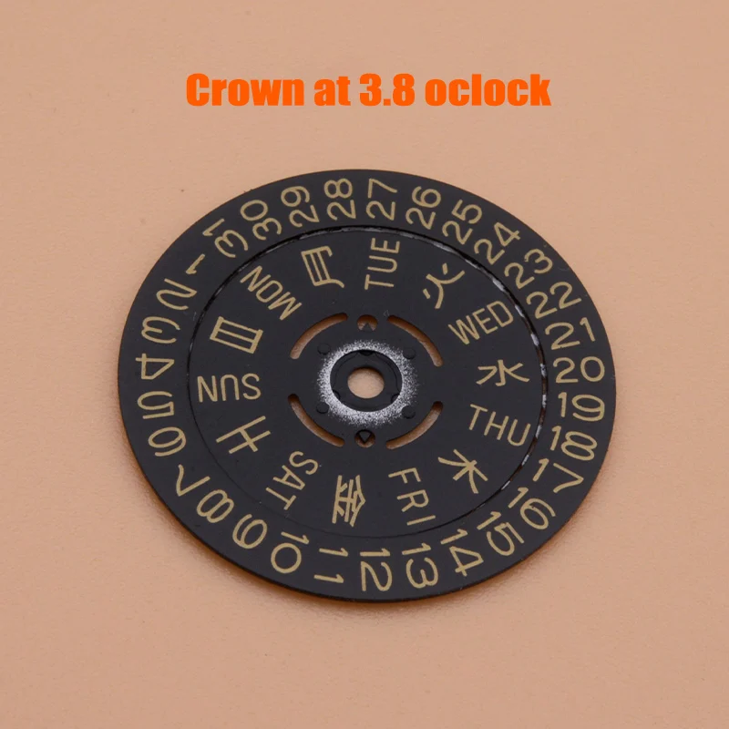 Japan NH35 NH36 Movement Gold Kanji Dial Wheel Date Week Wheel Crown at 3.0H/3.8H New Balance Watch Movement Repair Dial