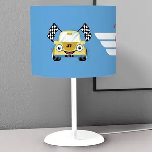 Cute F-1 Race Car Model Pattern Children Bedroom Nightstand Night Desktop Lamp Decorative Lampshade Book Reading Light Lantern