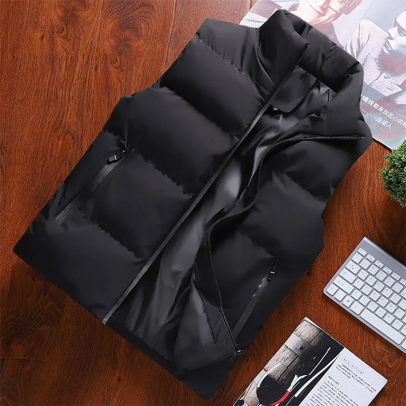

Fashion Mens Jacket Sleeveless Vest Spring Thermal Soft Vests Casual Coats Male Cotton Men's Vest Men Thicken Waistcoat