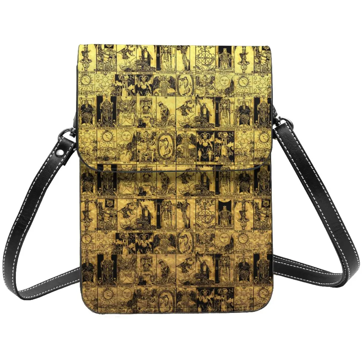 

Золотистая и черная сумка через плечо Таро, основная Аркана, ретро кожаная деловая сумка, Женская подарочная сумка