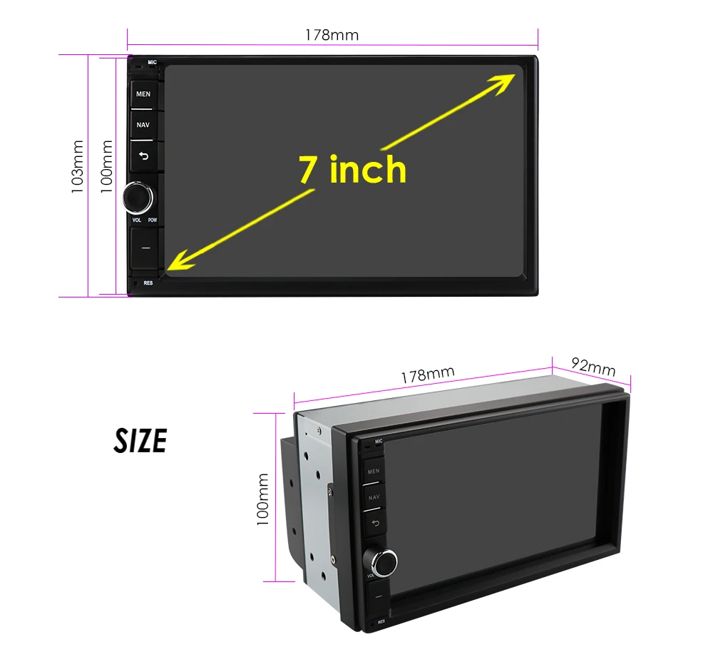 Автомобильный мультимедийный радиоприемник на Android Универсальный плеер 2din