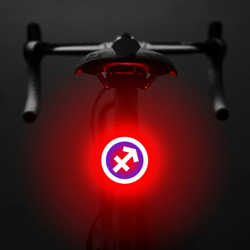 Bicycle Tail Light 5 Modes 12 Constellations Bike Rear Light Taillight Safety Caution Flashlight Warning Light Cycling Accessory